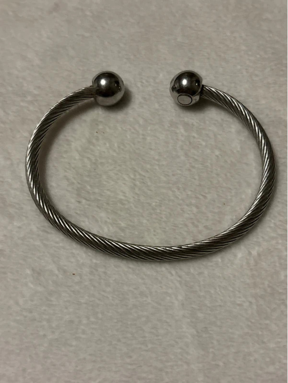 Sabona of London Magnetic Stainless Rope Open Cuff Bracelet